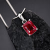 14K/18K Lab Grown Fancy Red Diamond Emerald-Cut Pendant Necklace