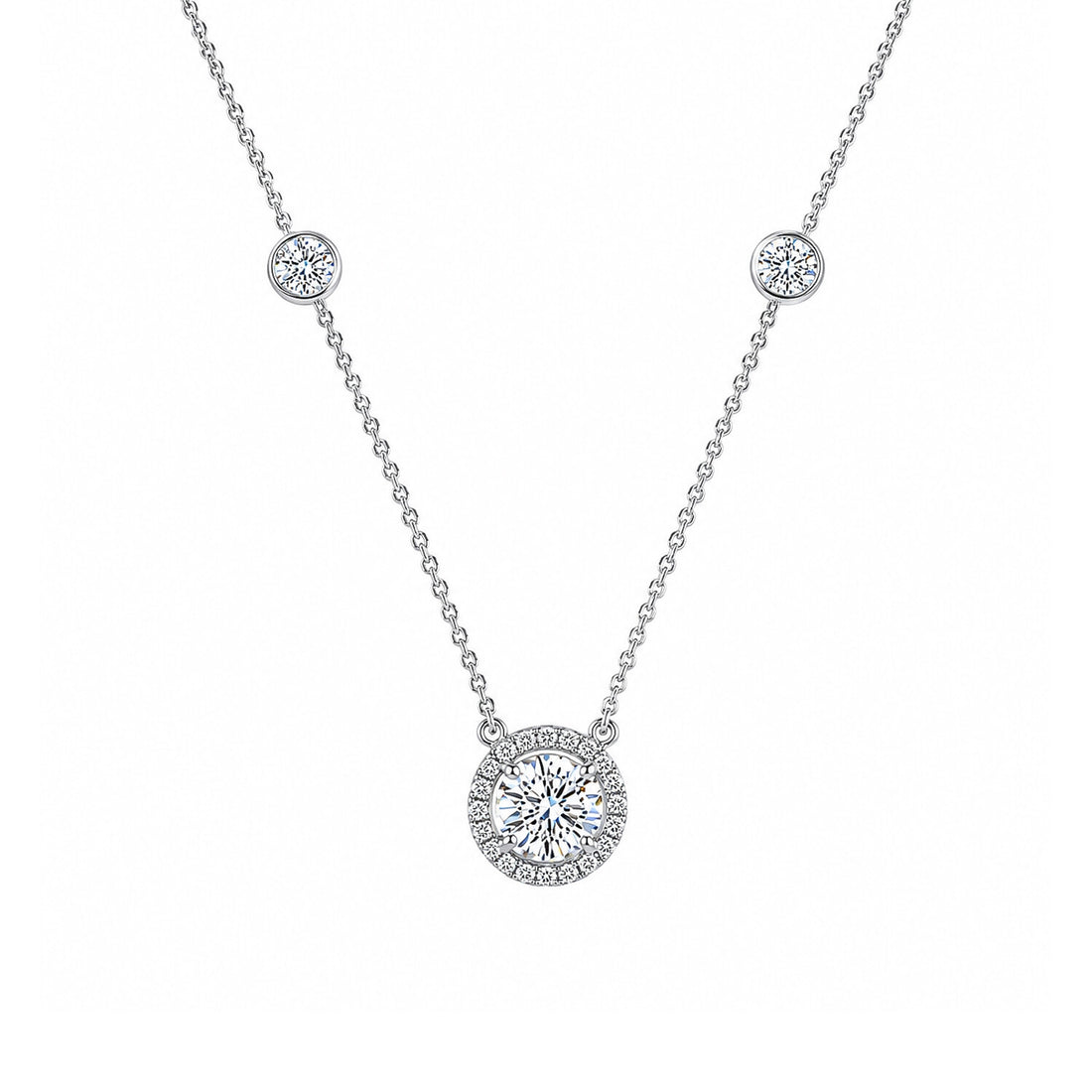 18K Lab Grown Emerald-Cut Diamond Solitaire Pendant Necklace