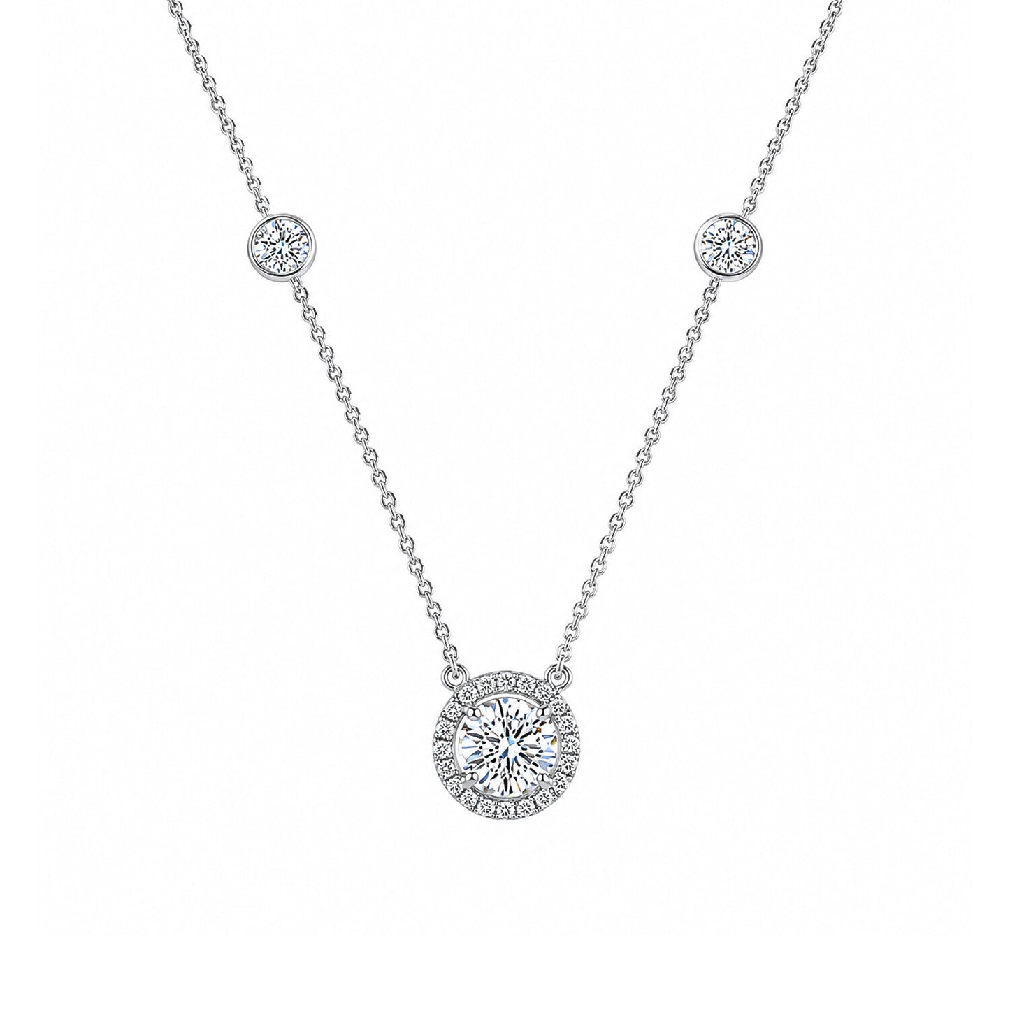 18K Lab Grown Emerald-Cut Diamond Solitaire Pendant Necklace