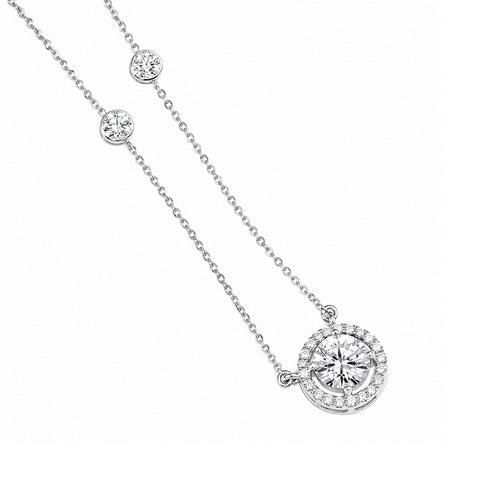 18K Lab Grown Emerald-Cut Diamond Solitaire Pendant Necklace