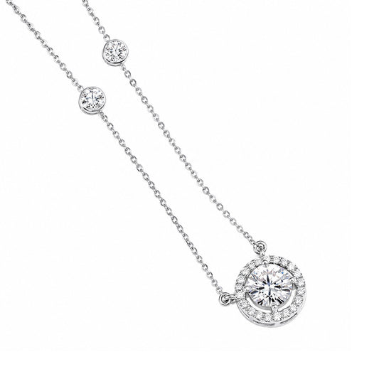 18K Lab Grown Emerald-Cut Diamond Solitaire Pendant Necklace