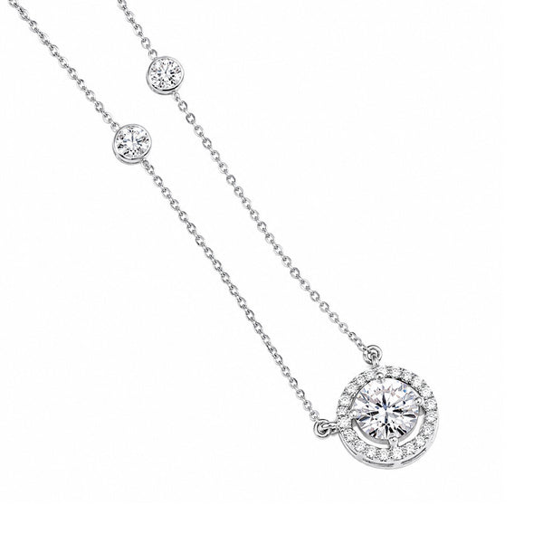 18K Lab Grown Emerald-Cut Diamond Solitaire Pendant Necklace