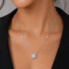 18K Lab Grown Emerald-Cut Diamond Solitaire Pendant Necklace