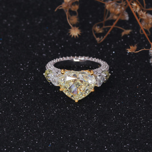 14K Lab Grown Diamond Heart-Cut Statement Heart Ring