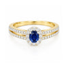 14K Natural Diamond Round-Cut Halo Ring