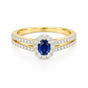 14K Natural Diamond Round-Cut Halo Ring