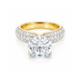 14K Lab Grown Diamond Round-Cut Pave Halo Ring