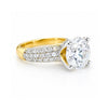 14K Lab Grown Diamond Round-Cut Pave Halo Ring