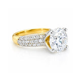 14K Lab Grown Diamond Round-Cut Pave Halo Ring