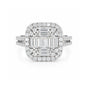 14K Lab Grown Diamond Emerald-Cut Halo Statement Ring
