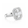 14K Lab Grown Diamond Emerald-Cut Halo Statement Ring