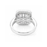 14K Lab Grown Diamond Emerald-Cut Halo Statement Ring