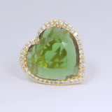14K Lab Grown Diamond Heart-Cut Pave Heart Ring