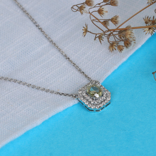 18K Lab Grown Emerald-Cut Diamond Solitaire Pendant Necklace