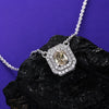 18K Lab Grown Emerald-Cut Diamond Solitaire Pendant Necklace