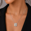 18K Lab Grown Emerald-Cut Diamond Solitaire Pendant Necklace