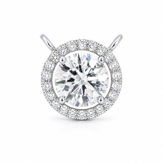14K/18K Lab Grown Diamond Cluster Pendant Necklace – Everyday Wear