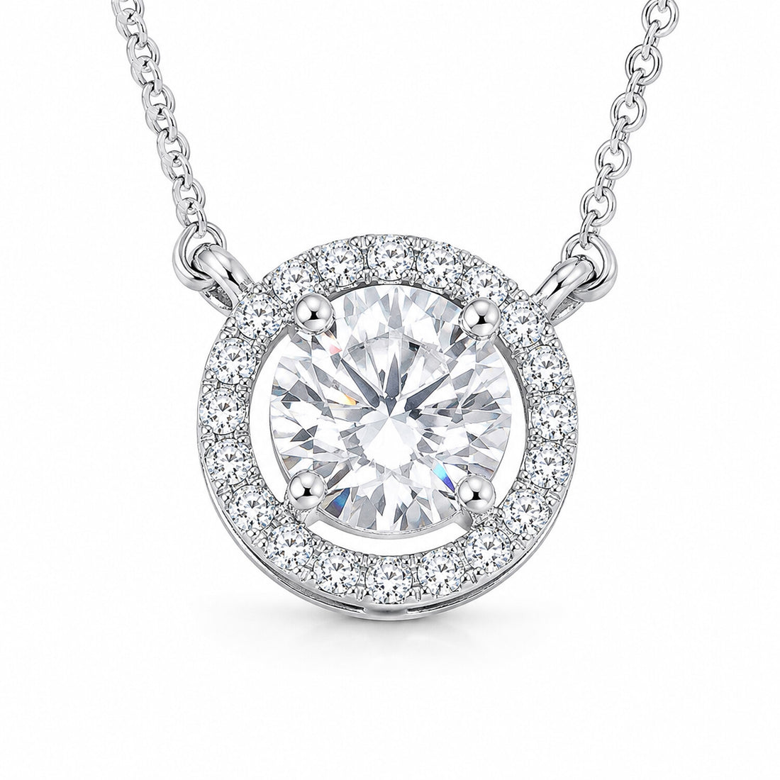 14K/18K Lab Grown Diamond Cluster Pendant Necklace – Everyday Wear