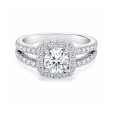 14K Lab Grown Diamond Round-Cut Pave Cluster Ring