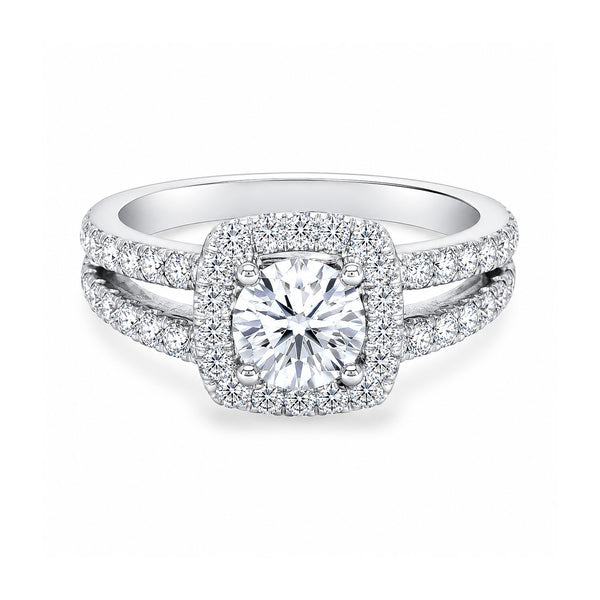 14K Lab Grown Diamond Round-Cut Pave Cluster Ring