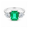 14K Lab Grown Diamond Emerald-Cut Three-Stone Ring