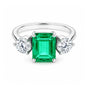 14K Lab Grown Diamond Emerald-Cut Three-Stone Ring