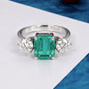 14K Lab Grown Diamond Emerald-Cut Three-Stone Ring