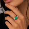 14K Lab Grown Diamond Emerald-Cut Three-Stone Ring