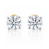 14K/18K Lab-Grown Diamond Solitaire Round Stud Earrings