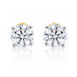 14K/18K Lab-Grown Diamond Solitaire Round Stud Earrings