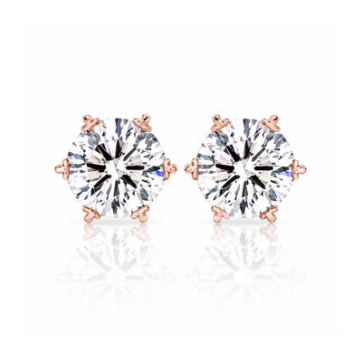 14K/18K Lab-Grown Diamond Solitaire Round Stud Earrings, 10.06 Ct VVS/E, IGI Certified