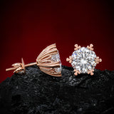 14K/18K Lab-Grown Diamond Solitaire Round Stud Earrings