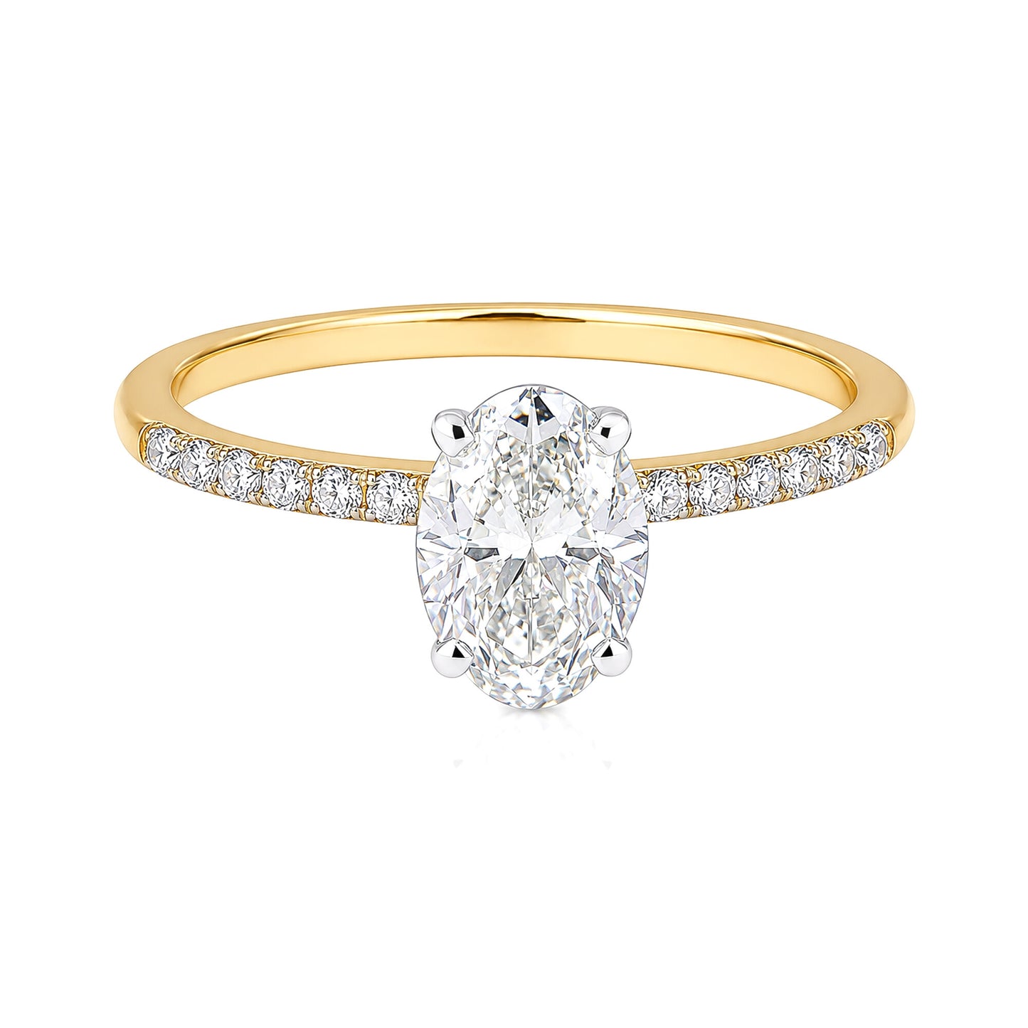 14K/18K Lab Grown Diamond Oval Cut Ring for Women