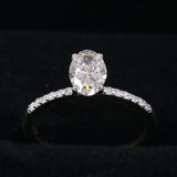 14K/18K Lab Grown Diamond Oval Cut Ring for Women