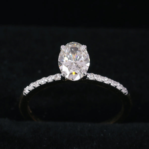 14K/18K Lab Grown Diamond Oval Cut Ring for Women