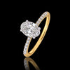 14K/18K Lab Grown Diamond Oval Cut Ring for Women