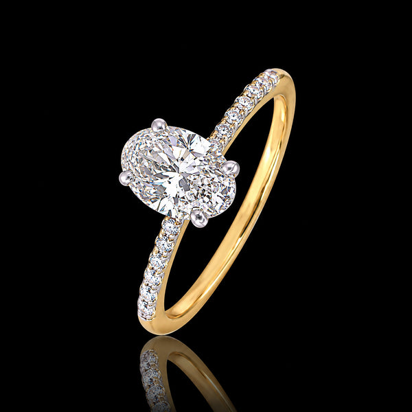 14K/18K Lab Grown Diamond Oval Cut Ring for Women