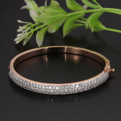 18K Lab Grown Diamond Tennis Bracelet – Round Cut, 3.26 Ct tw, VVS/E, IGI Certified, BIS Hallmark Gold