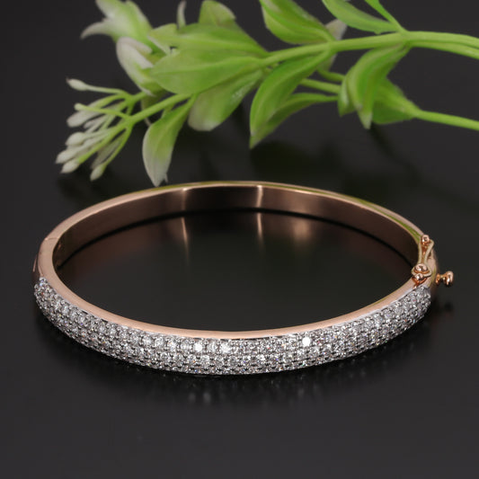 18K Lab Grown Diamond Tennis Bracelet – Round Cut, 3.26ct, BIS Hallmark Gold
