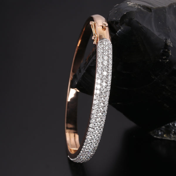 18K Lab Grown Diamond Tennis Bracelet – Round Cut, 3.26ct, BIS Hallmark Gold
