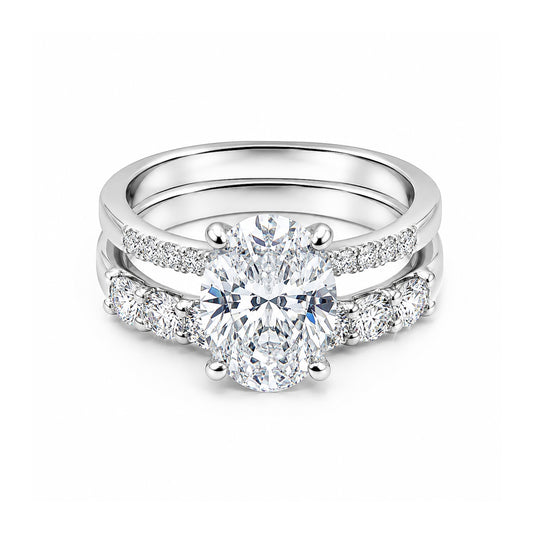18K Lab Grown Diamond Oval Halo Ring (0.79 ct tw) - BIS Hallmarked Gold