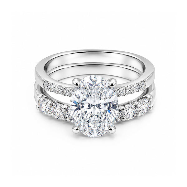 18K Lab Grown Diamond Oval Halo Ring (0.79 ct tw) - BIS Hallmarked Gold