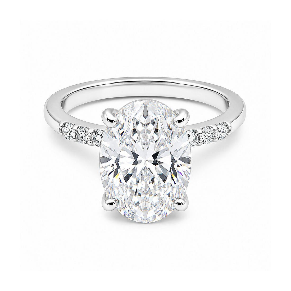 14K/18K Lab Grown Diamond Oval Halo Ring (0.44 ct tw) - BIS Hallmarked Gold