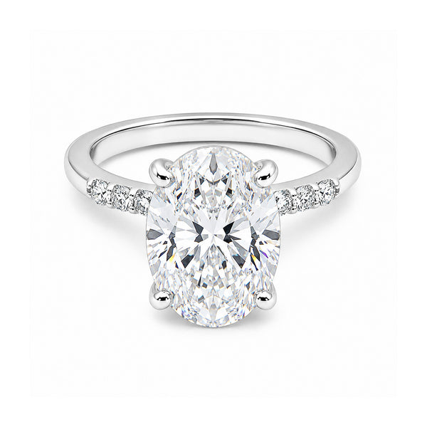 14K Lab Grown Diamond Oval Cluster Ring | IGI Certified