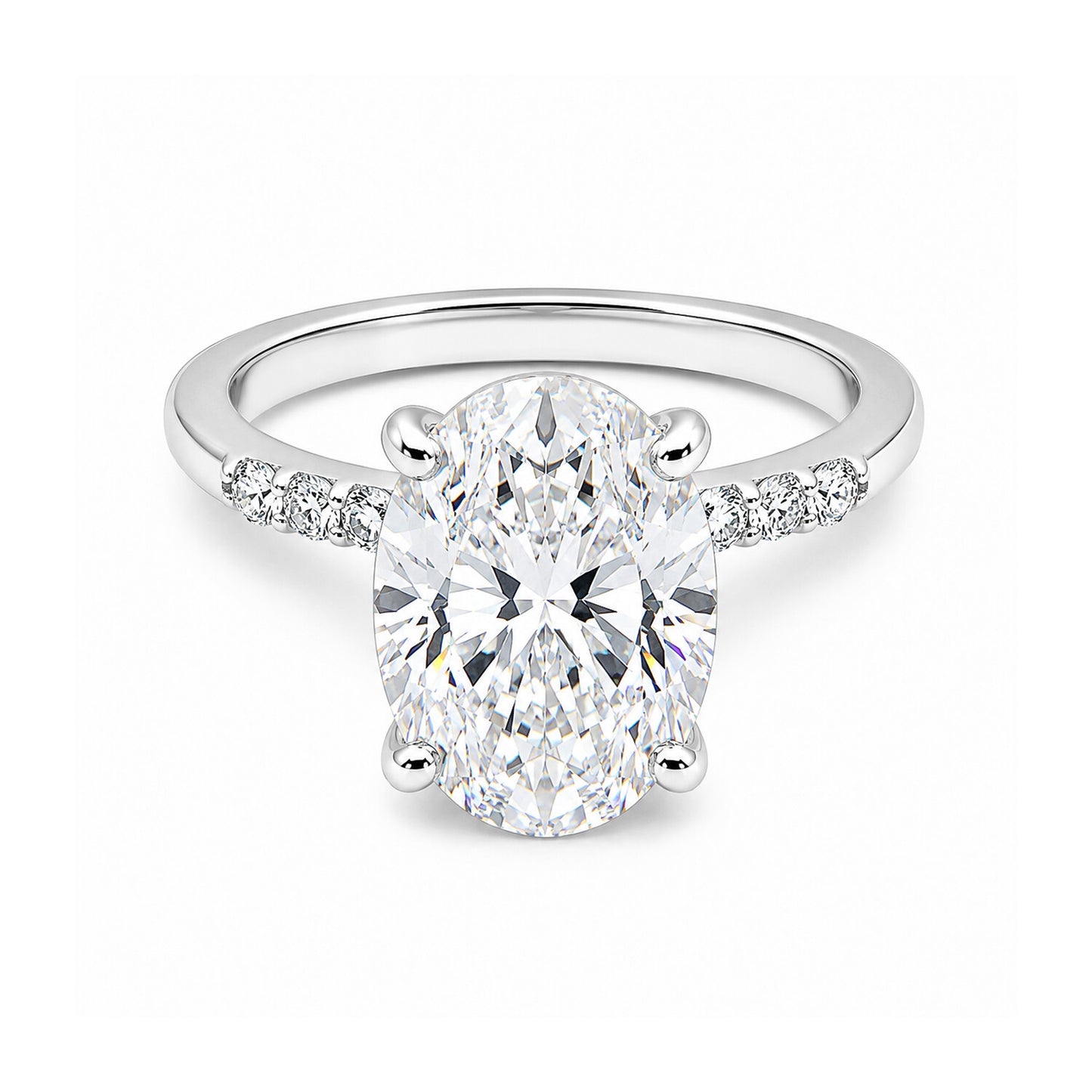 14K Lab Grown Diamond Oval Cluster Ring | IGI Certified