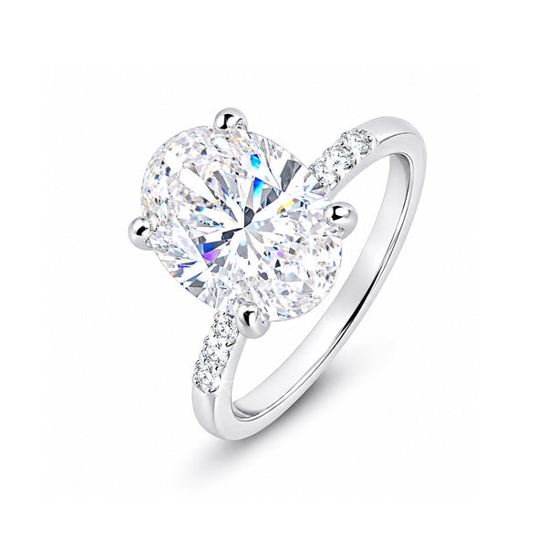 14K Lab Grown Diamond Oval Cluster Ring | IGI Certified