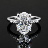 14K Lab Grown Diamond Oval Cluster Ring | IGI Certified