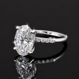 14K Lab Grown Diamond Oval Cluster Ring | IGI Certified