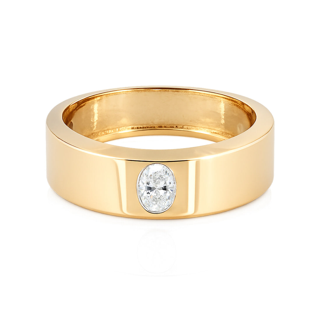 18K Solid Gold Plain Band Ring - Minimalist Stackable, BIS Hallmarked