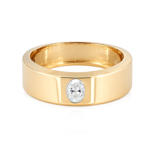 18K Solid Gold Plain Band Ring - Minimalist Stackable, BIS Hallmarked